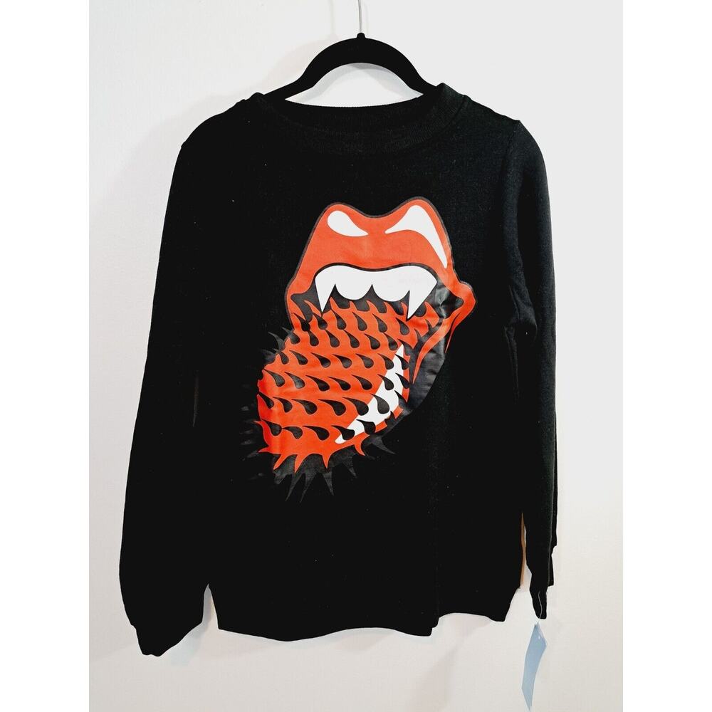 Rolling Stones New!! Black Long Sleeve Tongue Sweatshirt Size XS